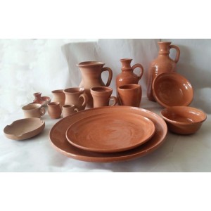 Set HORECA 81 Piese Ceramica de Horezu smalt interior cu model – personalizabil